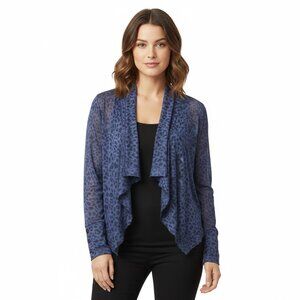 Navy Leopard Print Cardigan